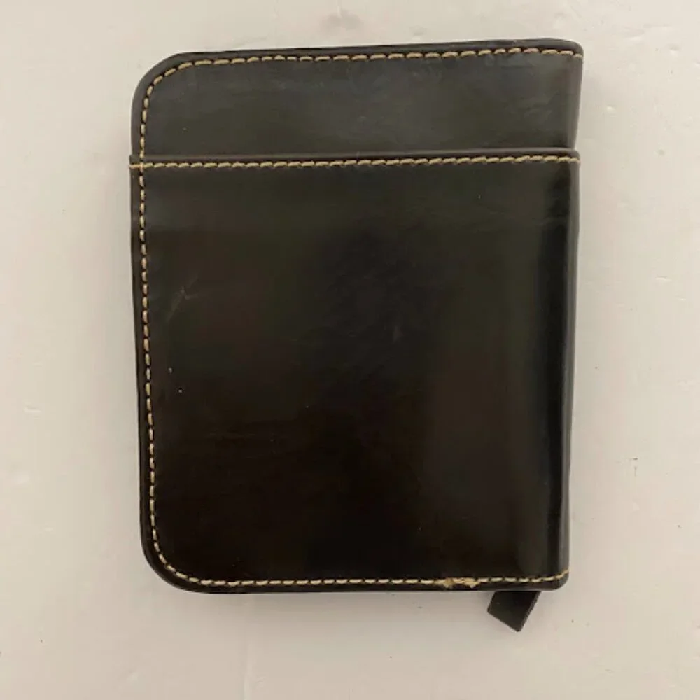 High Seas Rally Black Leather Bifold Trifold Wallet Organizer Passport Holder
